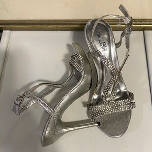 Wild Rose Silver sequin, Strappy Heels